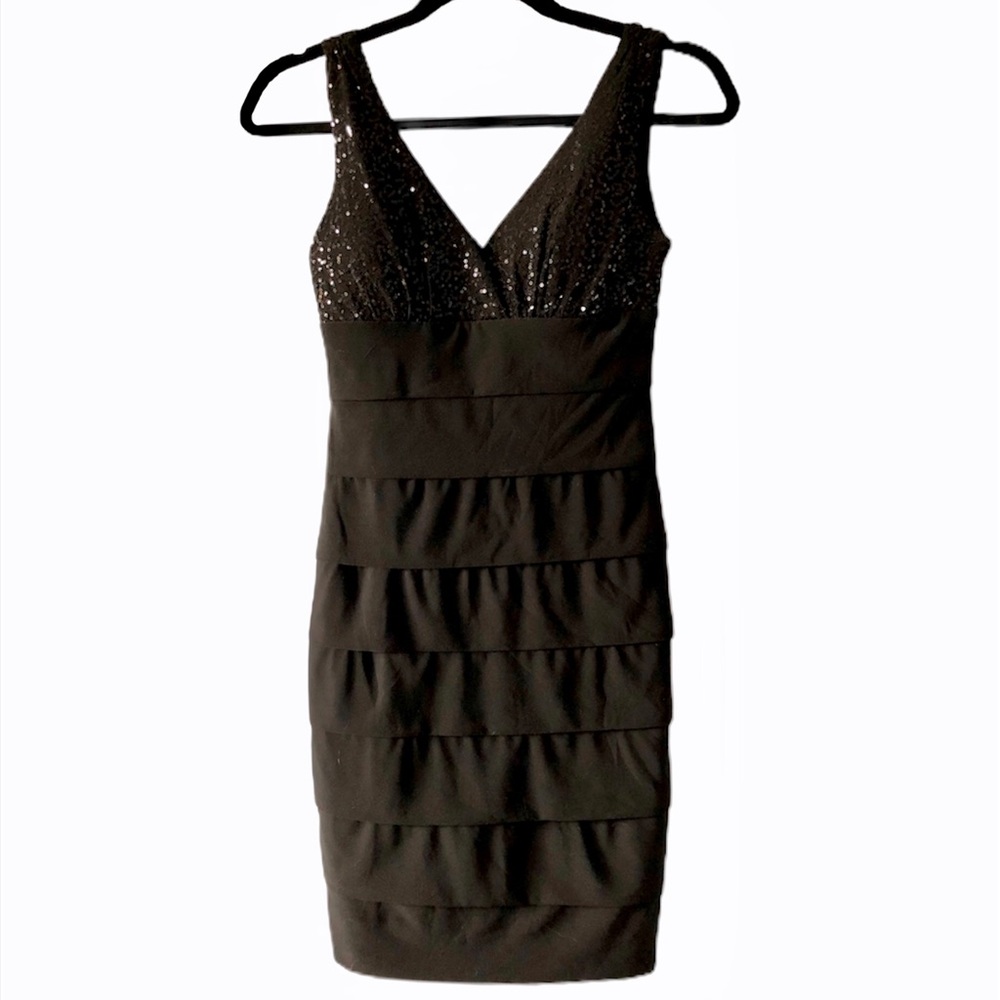 Sheath Sequined V Neck Dress